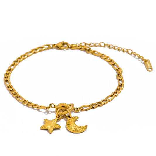 Bracciale o Collana Stella & Luna – Eleganza Celeste in Acciaio Inossidabile