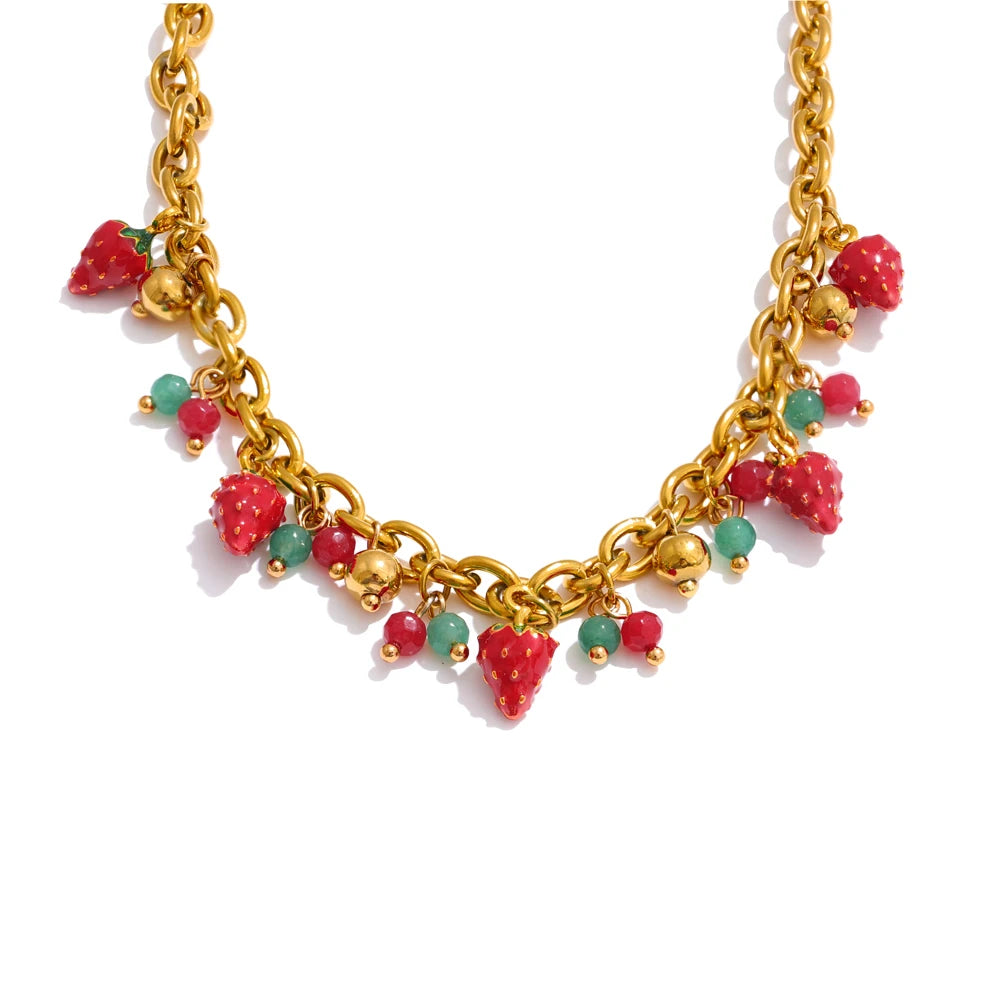 Set Fragola Dorata – Collana & Bracciale