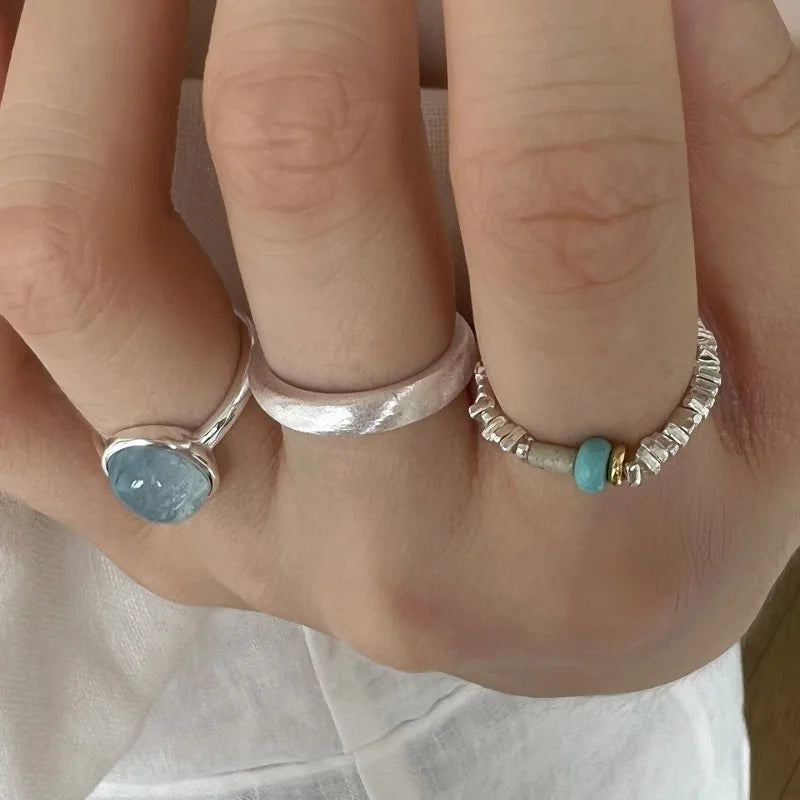 Onda Celeste – Anello regolabile in argento 925