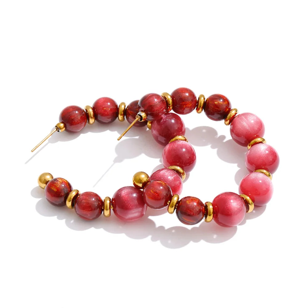 Orecchini “Color Beads” – Cerchi Artigianali in Resina