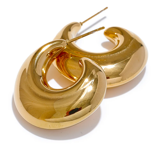 Orecchini Cerchio Aperto – Eleganza Minimal in Acciaio Inossidabile Placcato Oro 18K