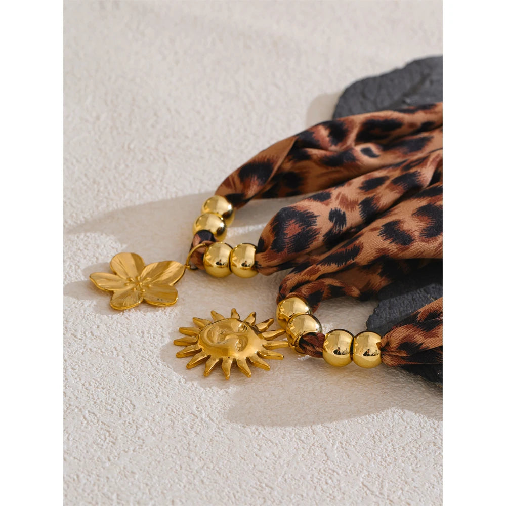 Collana Leopardo con Ciondolo – Sole o Fiore | Stile Boho Chic