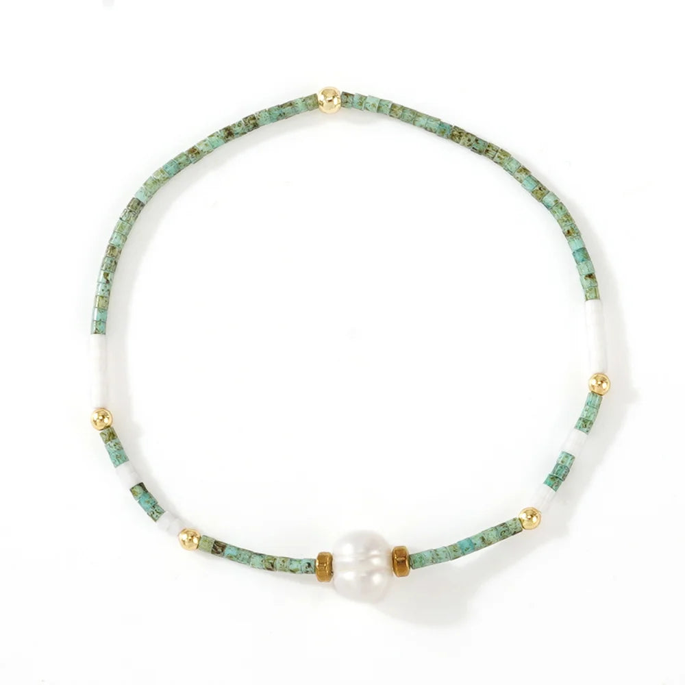 Bracciale Boho con Perle Intrecciate