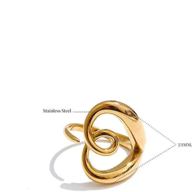 Anello Cuore Minimalista in Acciaio – Finitura Dorata o Argento