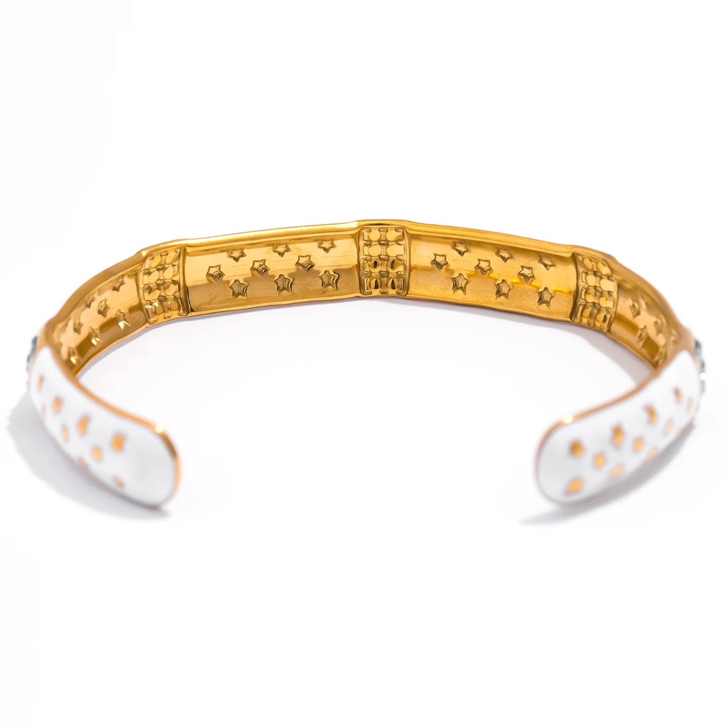 Bracciale Regolabile con Goccia d’Olio – Acciaio Inossidabile Placcato Oro 18K con Zirconi Intarsiati 4 Varianti Eleganti
