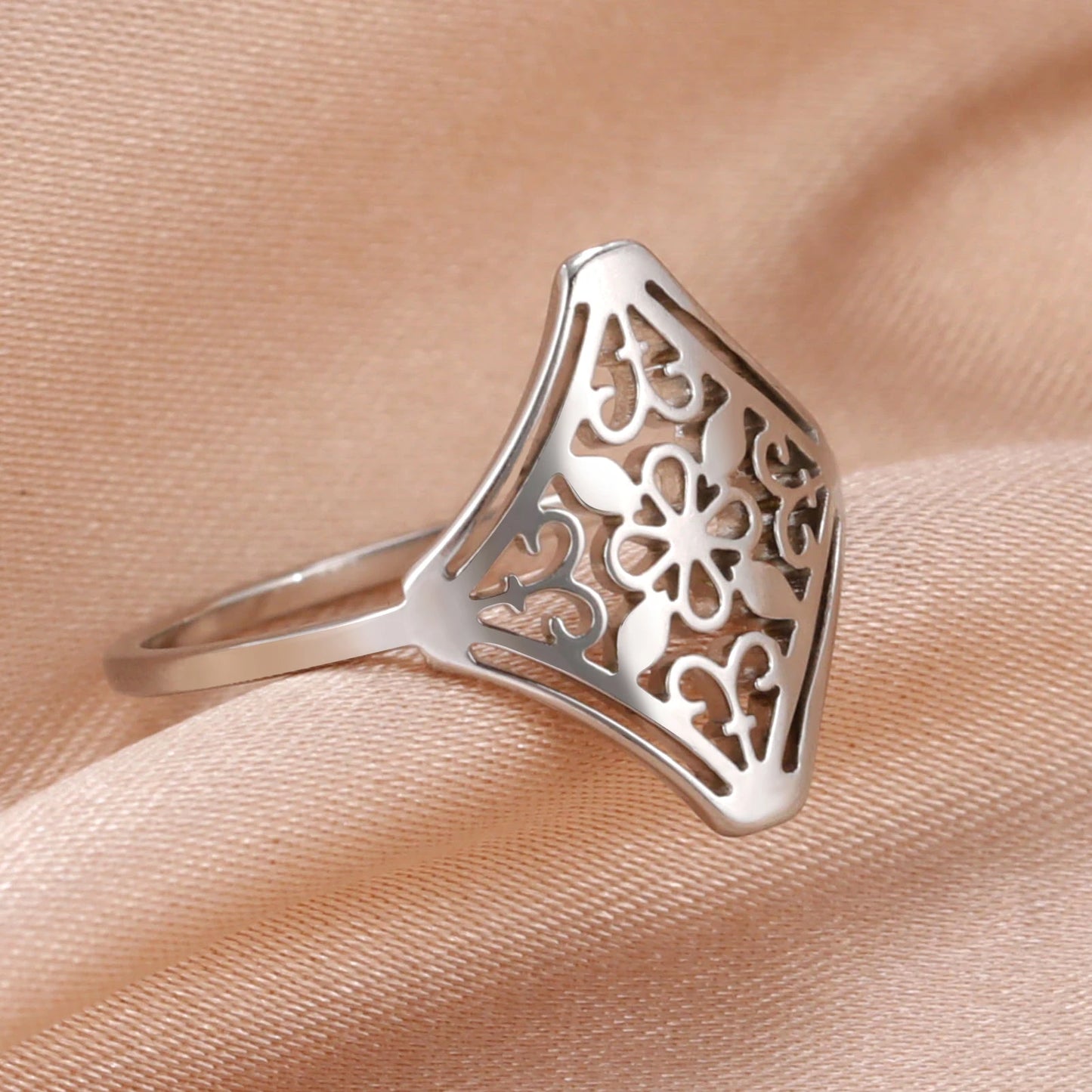 Anello filigrana estetico donna – Acciaio inossidabile oro o acciaio
