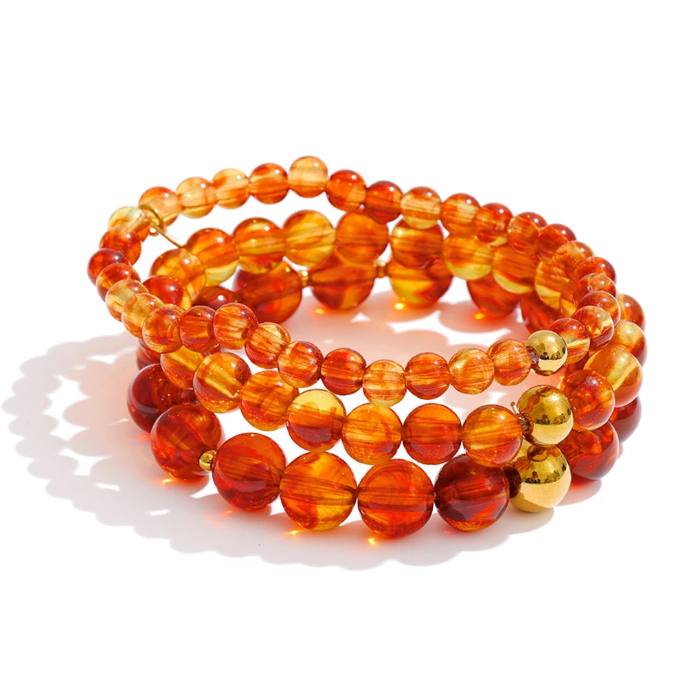 Set “Soft Glow” – Bracciali a Sfere in Resina