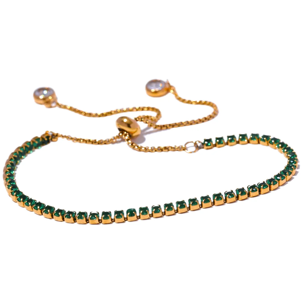 Bracciale zirconi colorati in acciaio inossidabile