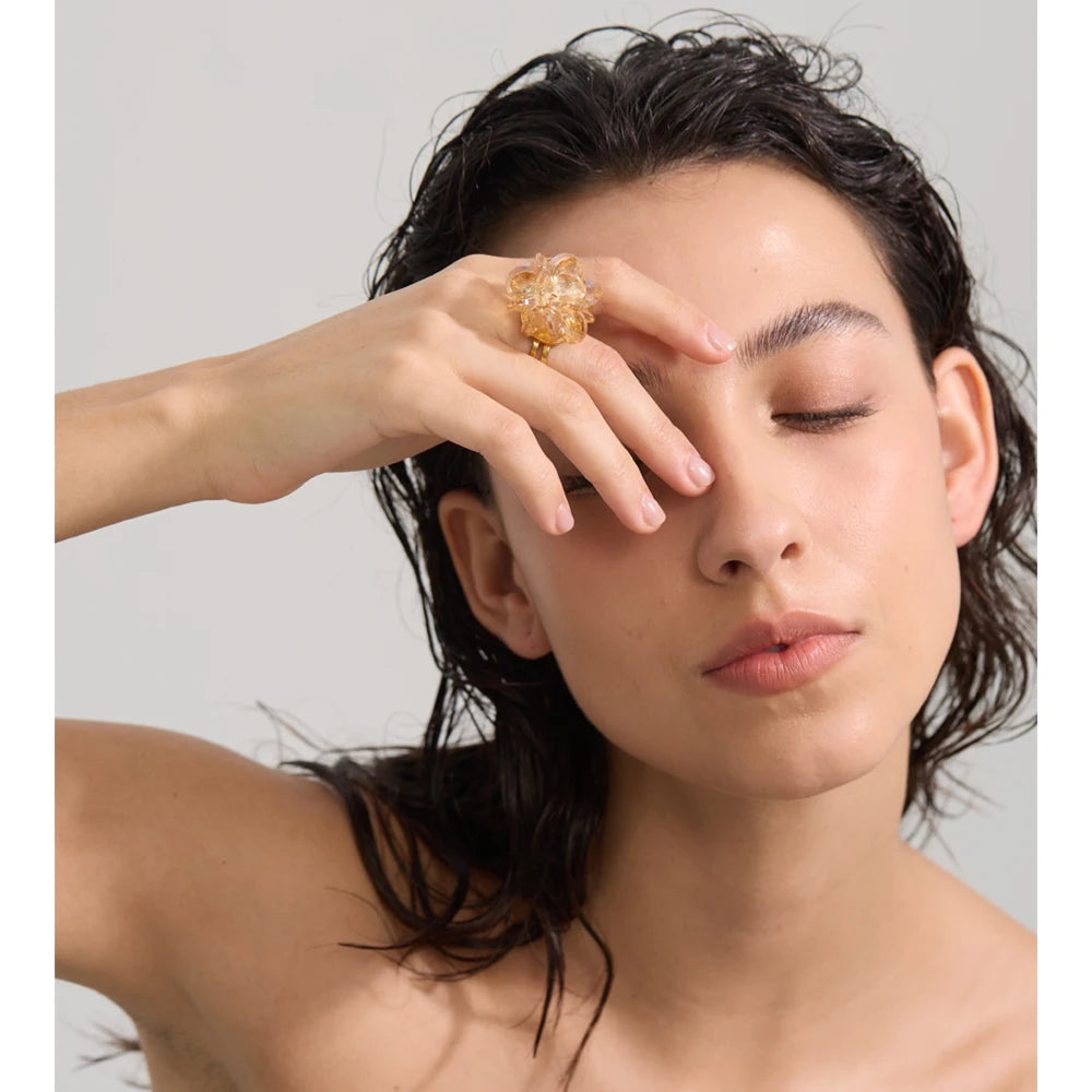 Anello “Crystal Bloom” – Sfera di Cristallo Colorata