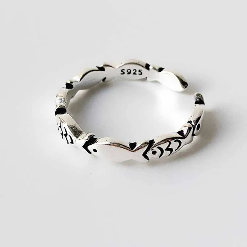 Anello Pesce d’Argento – Stile Regolabile