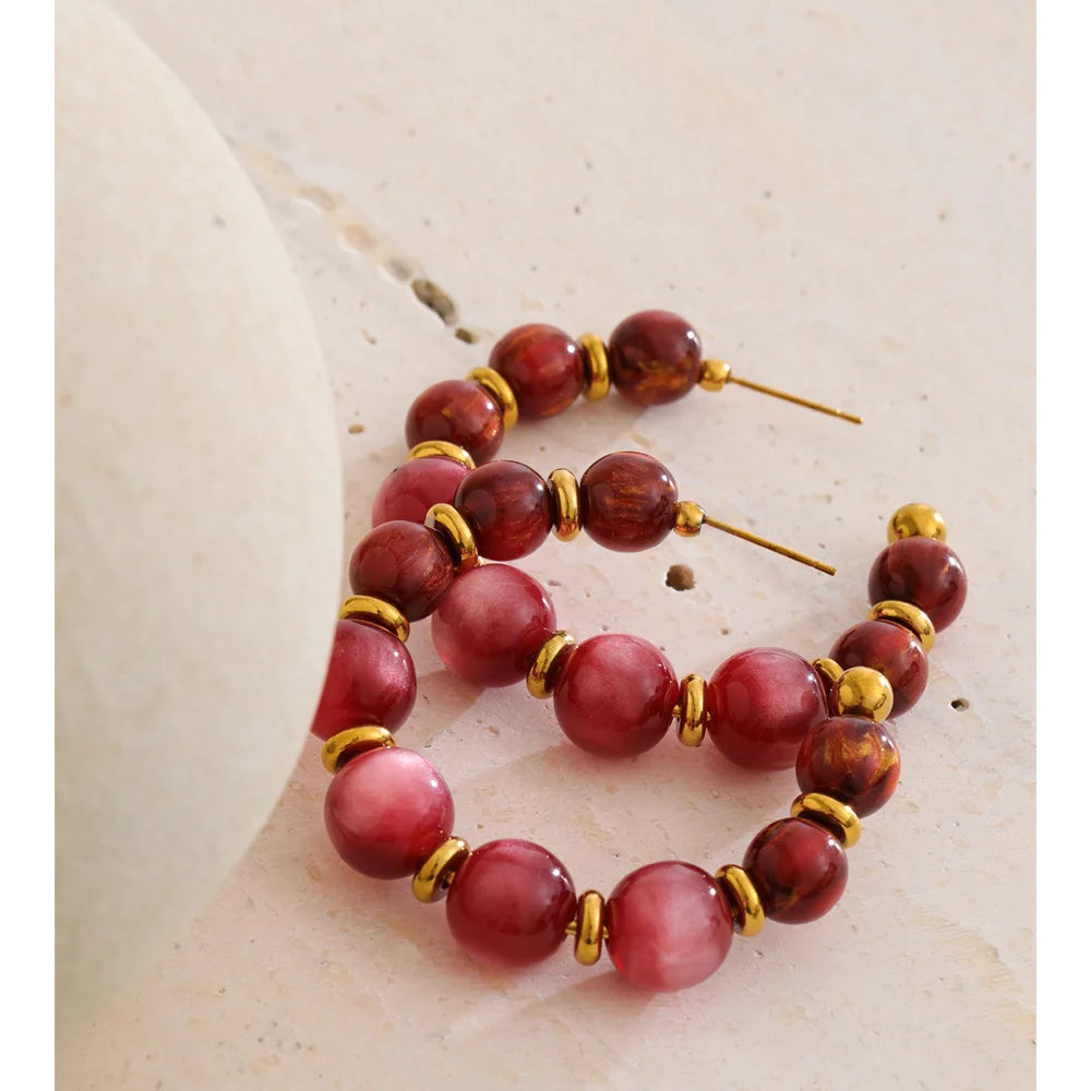 Orecchini “Color Beads” – Cerchi Artigianali in Resina