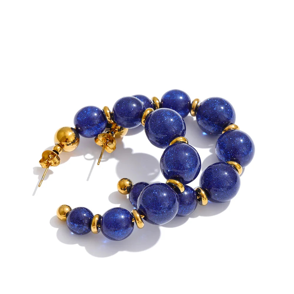 Orecchini “Beads C-Hoop” – Cerchi Artigianali in Resina