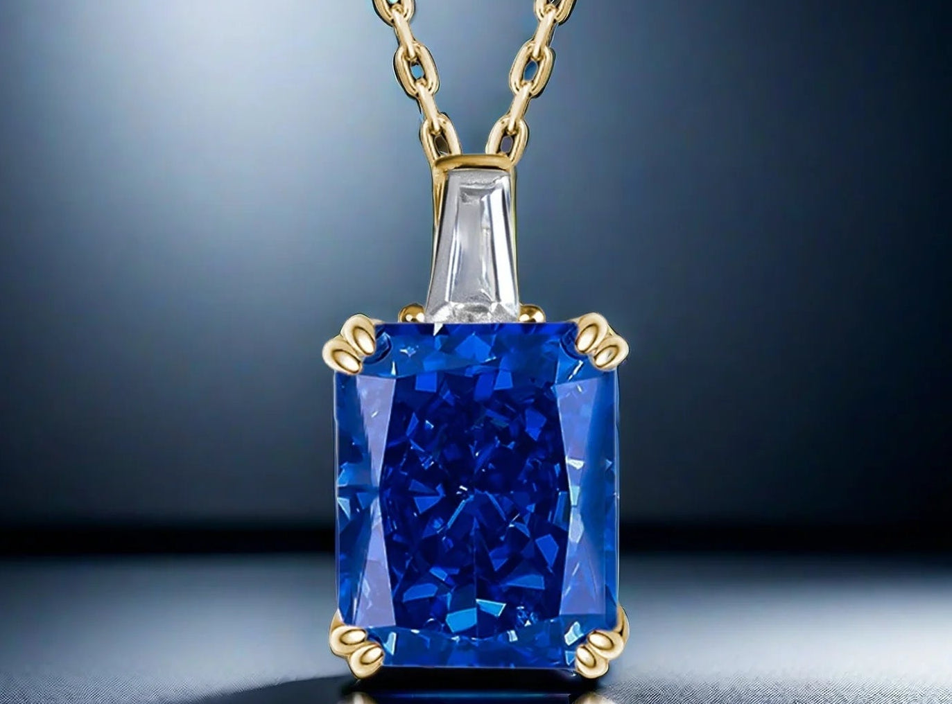 Collana “Blue Radiance” – Taglio Ghiaccio