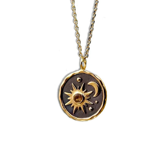 Collana vintage Sole & Luna – Pendente bohémien Boho chic