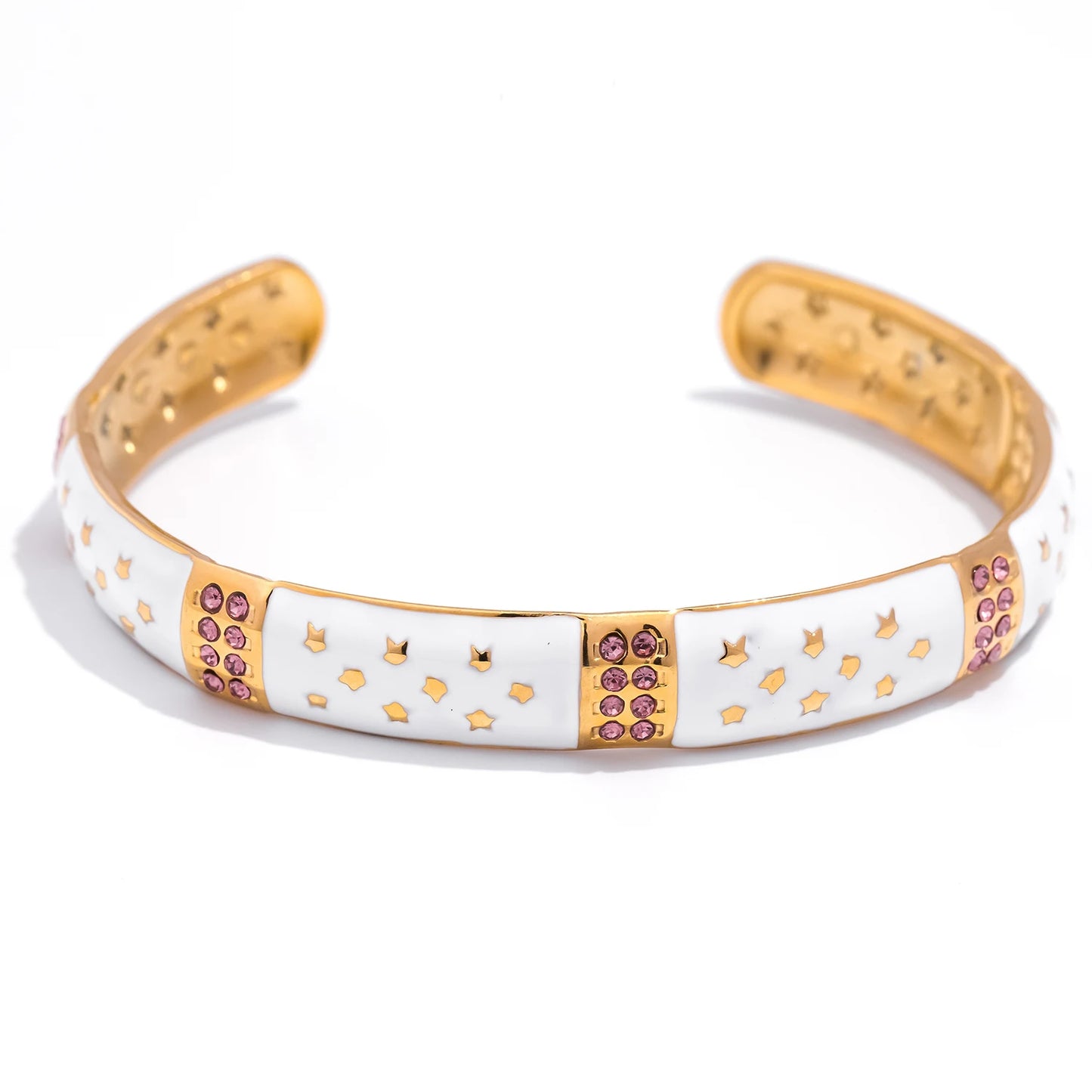 Bracciale Regolabile con Goccia d’Olio – Acciaio Inossidabile Placcato Oro 18K con Zirconi Intarsiati 4 Varianti Eleganti