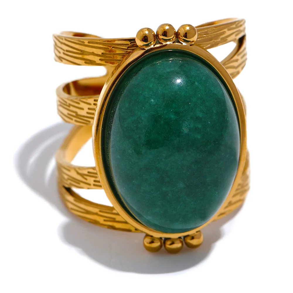 Anello “Gemma d’Oro” – Fascia intrecciata con pietra colorata