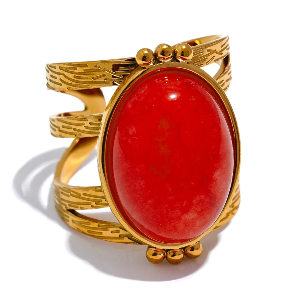 Anello “Gemma d’Oro” – Fascia intrecciata con pietra colorata