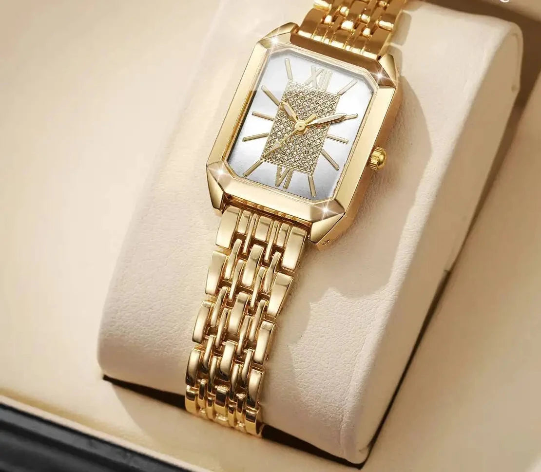Orologio “Golden Starline” – Eleganza Rettangolare