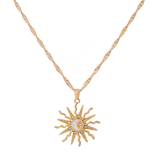 Sole, Stella e Luna – Collana retrò con strass luminosi