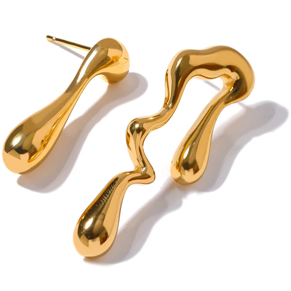 Orecchini Asimmetrici Oro Design Organico