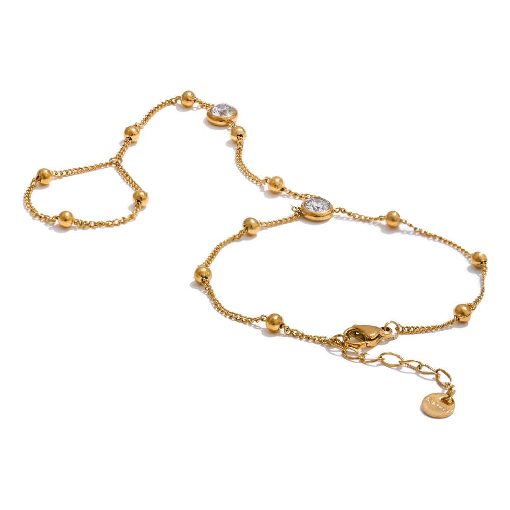 Bracciale & Anello “Riflessioni di Luna” – Acciaio Dorato o Argentato PVD