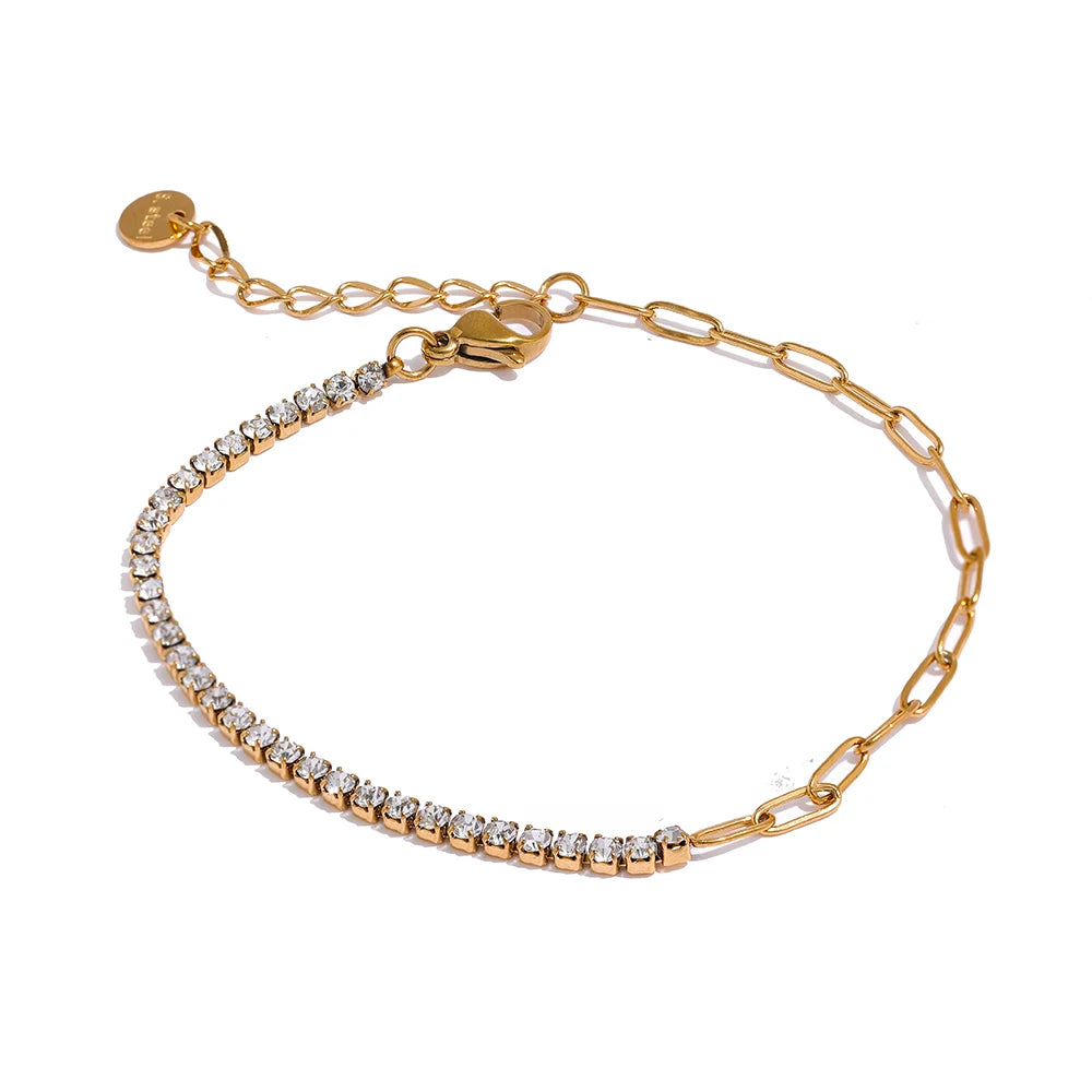 Bracciale Tennis Colorato – Acciaio Inossidabile Placcato Oro 18K con Zirconi Cubici