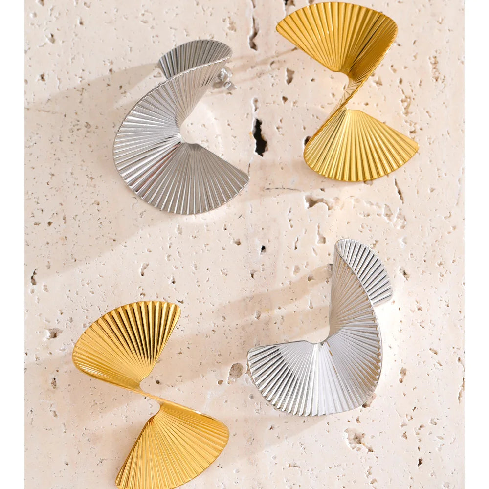 Orecchini Ventaglio Geometrico Oro