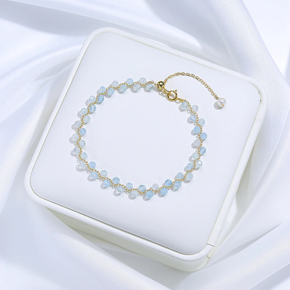 Bracciale con tormalina in pietra naturale in diversi colori