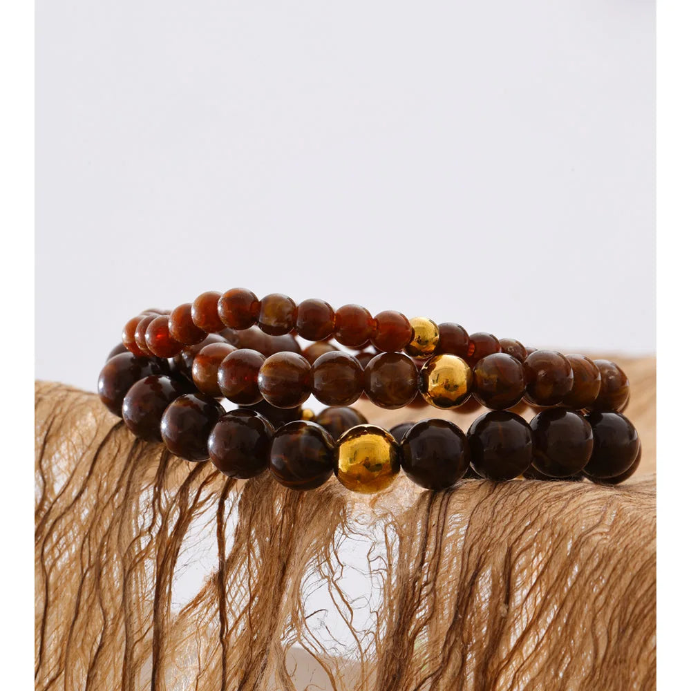 Set “Soft Glow” – Bracciali a Sfere in Resina