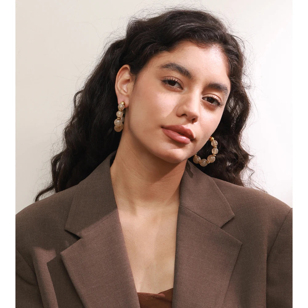 Orecchini “Beads C-Hoop” – Cerchi Artigianali in Resina